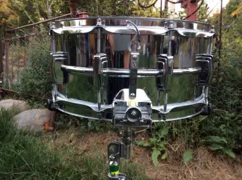 70s Ludwig 6.5&quot; x 14&quot; B/O badge supersensitive snare drum - $365