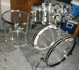 1978-79 Ludwig Clear Vistalites Big Beat Kit