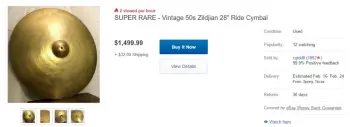 28&quot; Zildjian Ride cymbal what is it worth ?