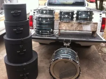 Vintage Ludwig Standard Drum Set in Blue Strata - Cases Included