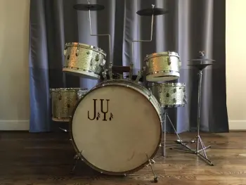 1940 Leedy 5 Piece Set with Broadway Standard Snare, Gold Sparkle