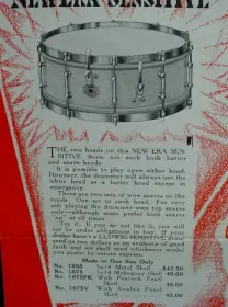 [B]1929-30 LUDWIG &amp; LUDWIG 6.5 x 14 NOB STANDARD-SENSITIVE MODEL[/B]