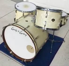 FOR SALE: Vintage Early 1950s Leedy &amp; Ludwig 13/16/24 with 14 Snare in White Marine P