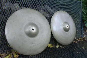 Vintage 1940s A Zildjian 13&quot; Trans Stamp Hi-Hat Cymbals - Paper Thin