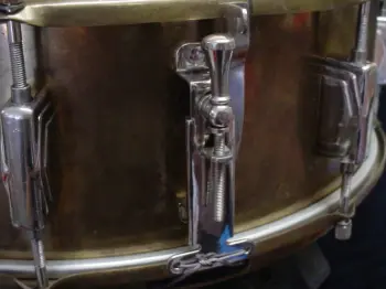 1970s 5 x 14 POLMUZ BRASS/NICKEL PROTOTYPE “IRON CURTAIN” SNARE DRUM