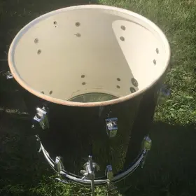 Ludwig 16 floor tom 3 ply black cortex rewrap keystone badge