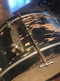 Beat up old 12 x 26 bass drum