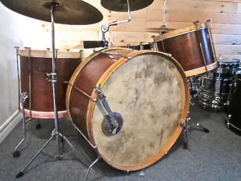 Beat up old 12 x 26 bass drum