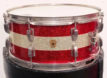 FOR SALE: Vintage 1961 Ludwig School Festival 6.5x15 Snare Drum in Red/Silver/Red Spa