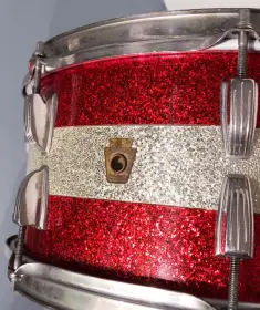 FOR SALE: Vintage 1961 Ludwig School Festival 6.5x15 Snare Drum in Red/Silver/Red Spa