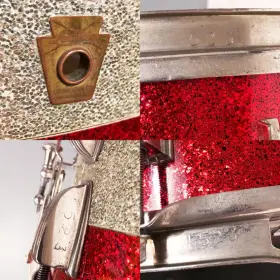 FOR SALE: Vintage 1961 Ludwig School Festival 6.5x15 Snare Drum in Red/Silver/Red Spa