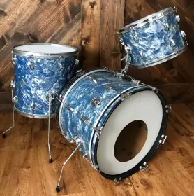 FOR SALE: Vintage 1960s Pearl 13/16/20 Drum Set in Light Blue Pearl