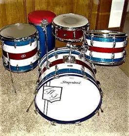 Slingerland late 1960s 12-14-20 tri-color set for sale