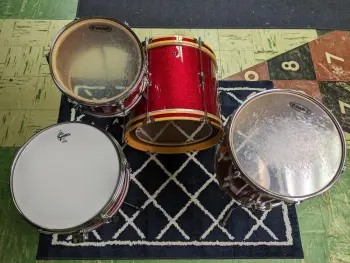 MIJ Red Sparkle Bop &quot;Franken-Kit&quot; 12/14/18/Matching Snare
