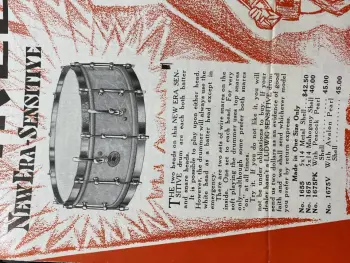 1929 ludwig &amp; ludwig new era-sensitive snare drums