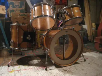 1970Yamaha 9000 series drum set inc. RARE pitch-bending floor tom.