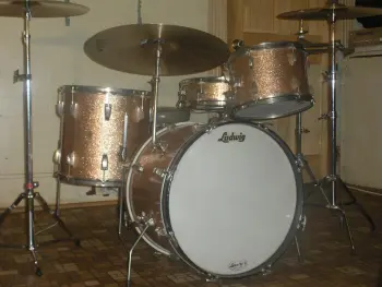 my new ludwig (rock) downbeat kit champagne sparkle