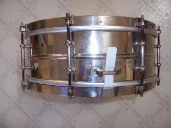1918-1941 Ludwig Metal Snare with P-338 Strainer Dating Based On Catalogues.