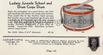 Late 1920's/Early 1930's Ludwig Juvenile Snare Drum