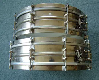 1918-1941 Ludwig Metal Snare with P-338 Strainer Dating Based On Catalogues.