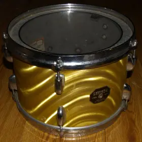 gretsch 8&quot;x12&quot; tom in GOLD SATIN FLAME! (missing mufflers, otherwise complete!)