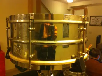 1918-1941 Ludwig Metal Snare with P-338 Strainer Dating Based On Catalogues.