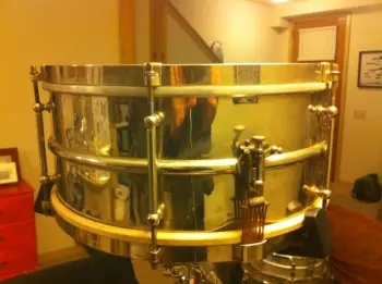 1918-1941 Ludwig Metal Snare with P-338 Strainer Dating Based On Catalogues.