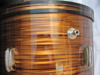 Hardware and Floor Tom for Star (?) Japanese set in Tiger Pearl