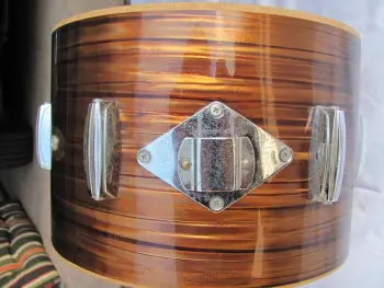 Hardware and Floor Tom for Star (?) Japanese set in Tiger Pearl