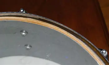 Gretsch Round Badge 4157 snare, Gold Sparkle, micro sensitive throw, All original!