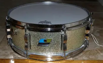 70's Ludwig Jazz Fest snare, 5&quot;x14&quot; SIlver Sparkle, b/o pointy badge, 3 ply, 8 lug