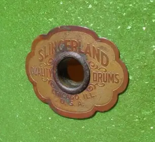 1934-35 SLINGERLAND 6.5 x 14 SPARKLING GREEN/ARTGOLD BROADCASTER MODEL