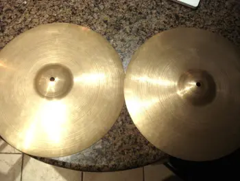 the most incredibly thin 30's 40's zildjian 14&quot; trans stamp hi hats ever!!