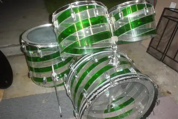 Rare Ludwig Vitalite Green/Clear Spiral Pattern