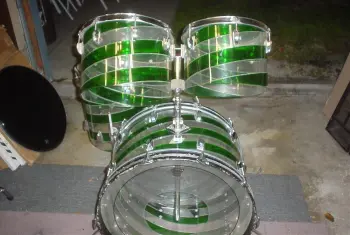 Rare Ludwig Vitalite Green/Clear Spiral Pattern