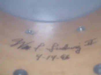 Slingerland snare signed by Paul Bleifuss