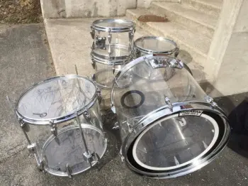 Zickos acrylic drums and Slingerland snare