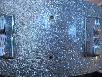 Filling holes with the original sparkle wrap.