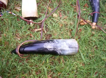 Real Powder Horns for Drum Corps