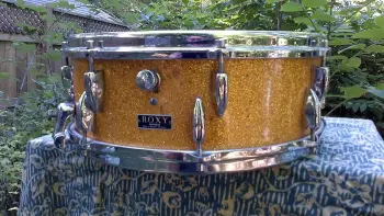 Roxy Gold Sparkle parallel strainer snaredrum