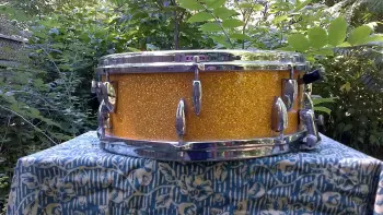 Roxy Gold Sparkle parallel strainer snaredrum