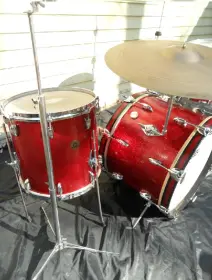 Gretsch Red Glass Round Badge Vintage JAZZ Kit