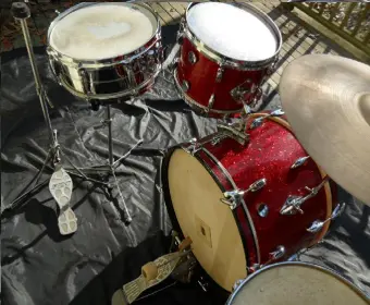 Gretsch Red Glass Round Badge Vintage JAZZ Kit