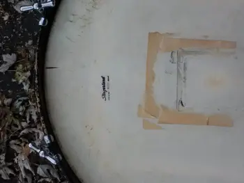 1950's Gretsch Round Badge 14''x20'' bass drum, blue sparkle, great shape!