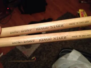 Ringo Starr model Drumsticks by Dallas Arbiter. 1960's Paiste/Ludwig THE BEATLES