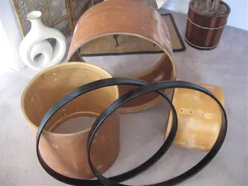 Premier bass drum hoops in poor condition