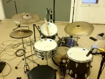 60's Ludwig Downbeats in Black Galaxy Sparkle