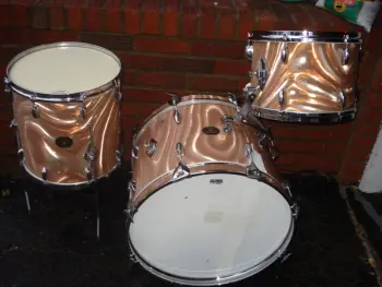 vintage Gretsch Drums, Salmon Satin, 9x13, 14x14, 14x20, excellent chrome!