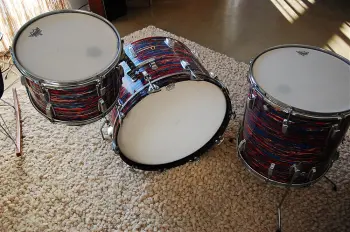 FS: Ludwig Psychedelic Red 22&quot;, 13&quot; 16&quot; Keystone