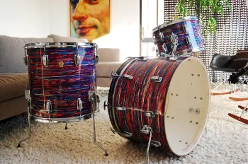 FS: Ludwig Psychedelic Red 22&quot;, 13&quot; 16&quot; Keystone